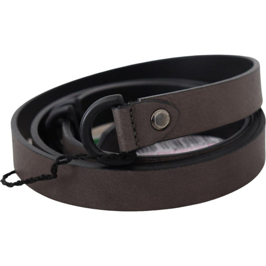 Costume National Elegant Dark Brown Leather Belt Belt Costume National