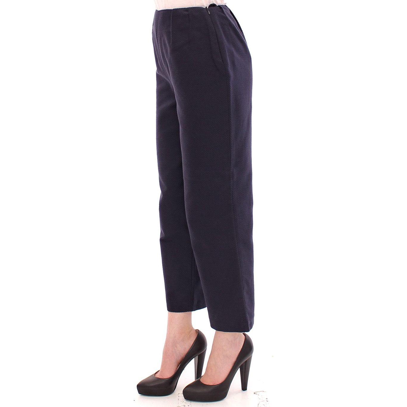 Andrea Incontri Chic Cropped Blue Pants - Exquisite Craftsmanship Andrea Incontri