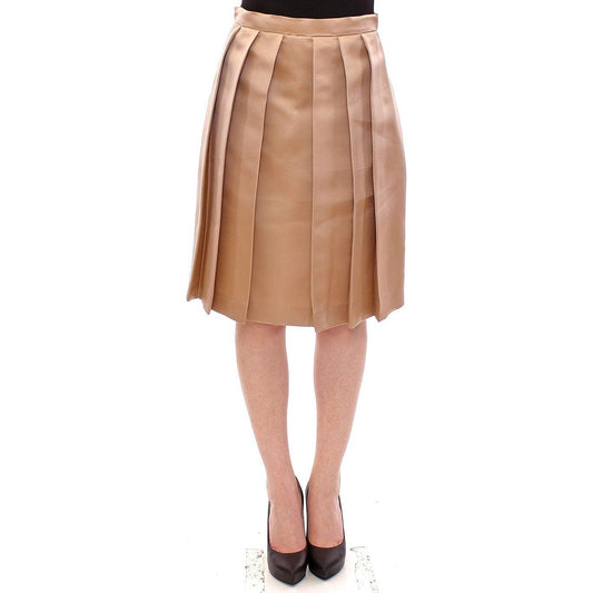 Andrea Incontri Elegant Silk Pleated Knee-Length Skirt Andrea Incontri