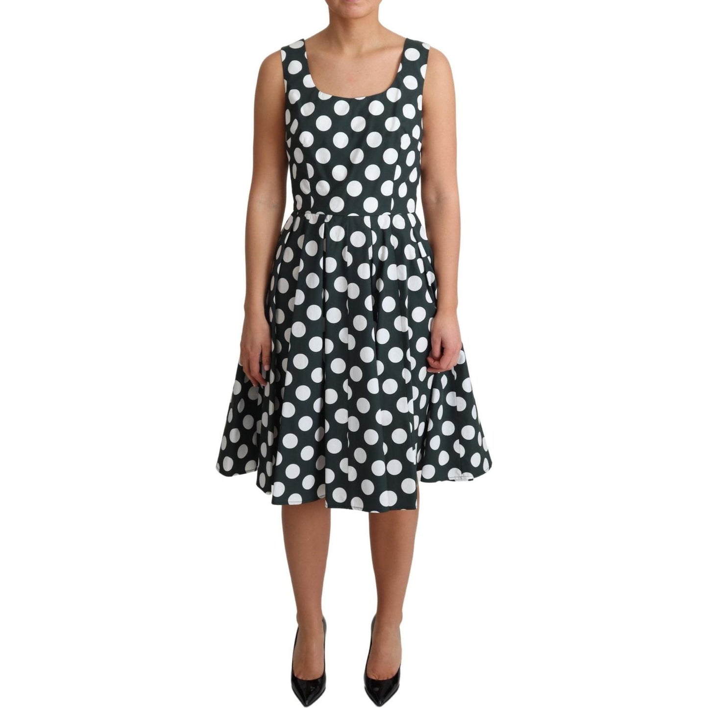 Dolce & Gabbana Chic Polka Dot A-line Sleeveless Dress Dolce & Gabbana