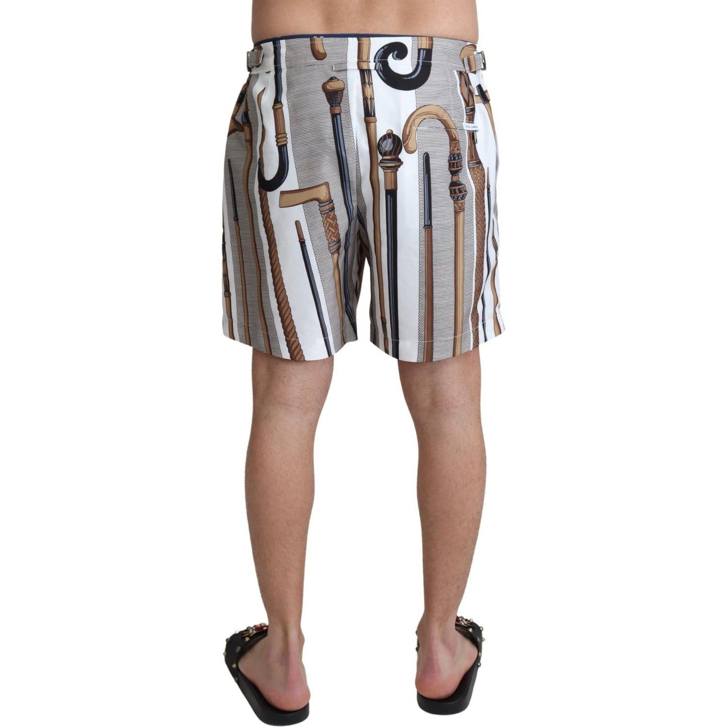 Dolce & Gabbana Elegant White Multicolor Swim Shorts Dolce & Gabbana