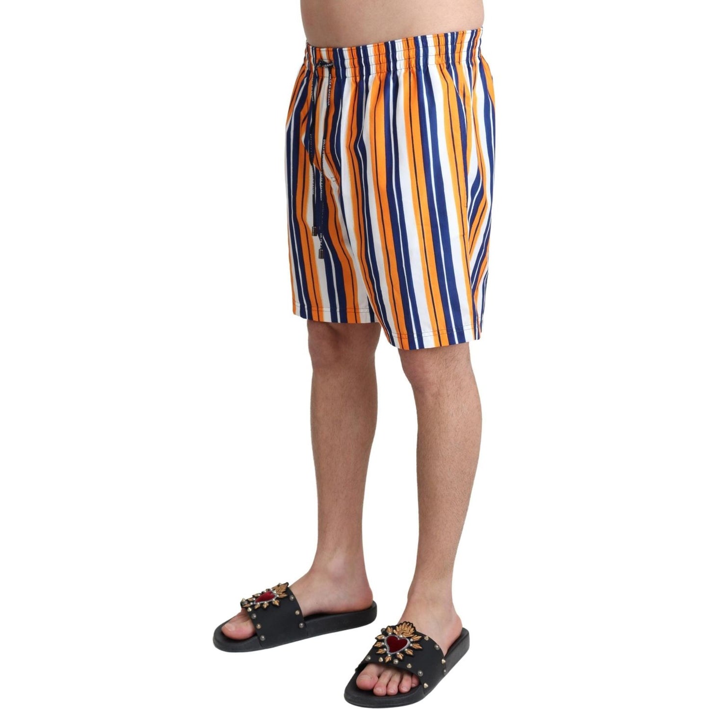 Dolce & Gabbana Multicolor Striped Beachwear Swimshorts
