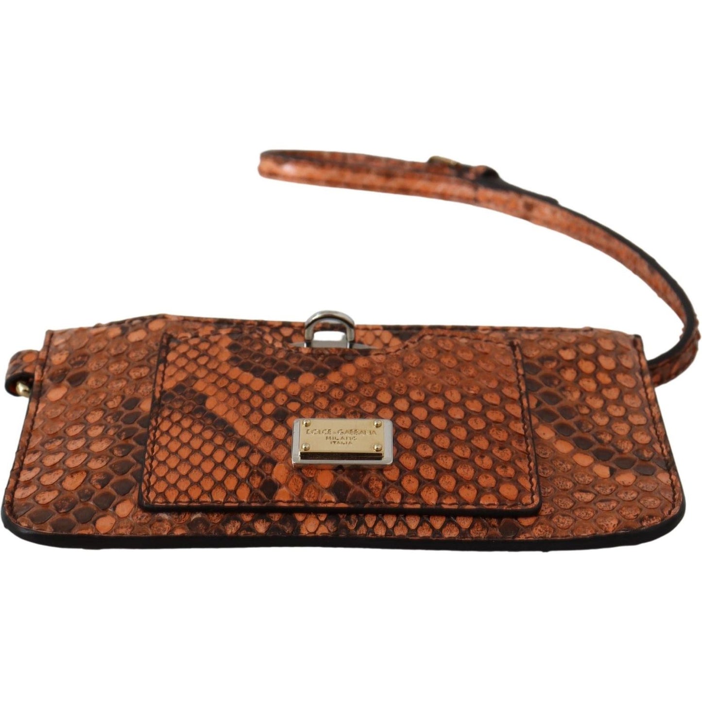 Dolce & Gabbana Elegant Python Patterned Leather Wristlet Dolce & Gabbana