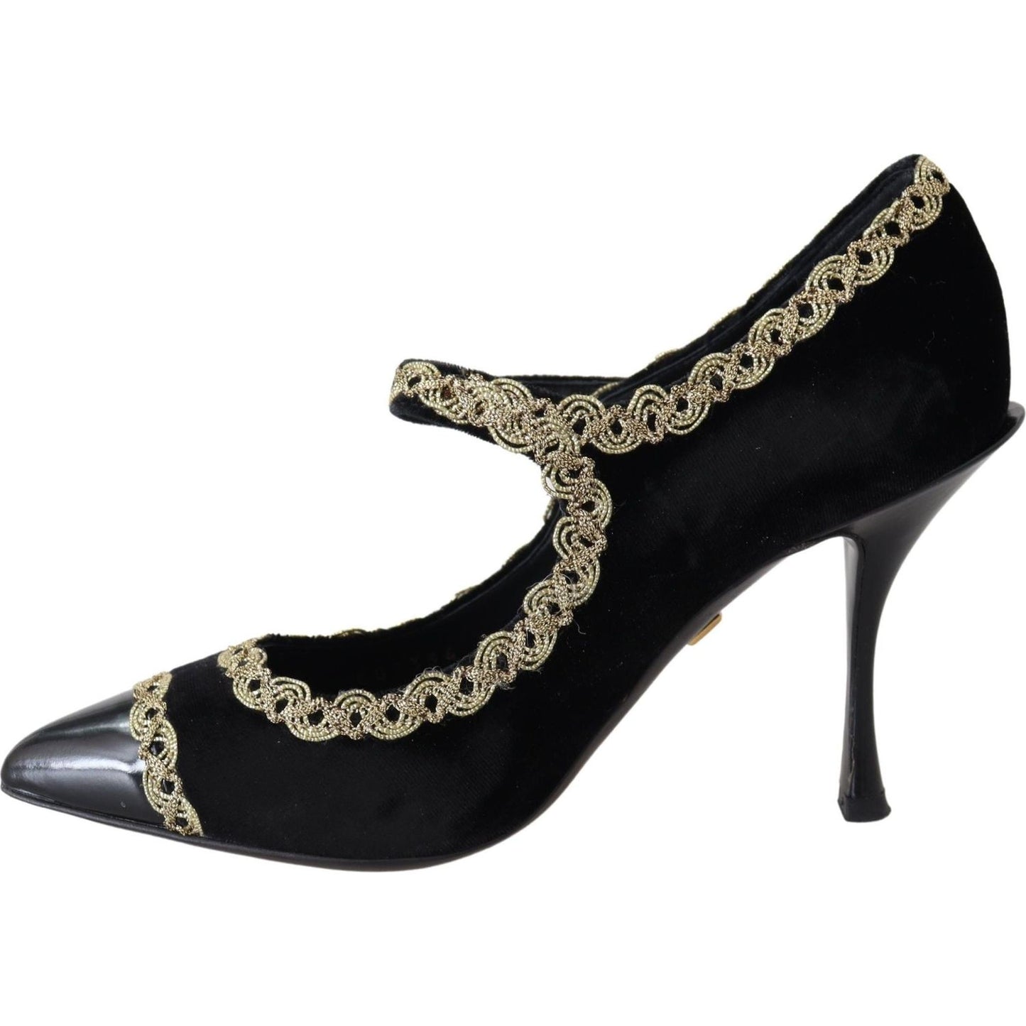 Dolce & Gabbana Elegant Velvet Patent Embroidered Pumps Dolce & Gabbana