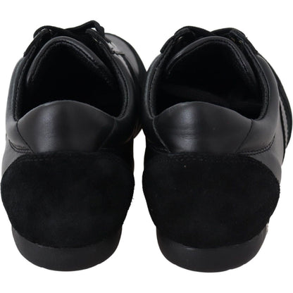 Dolce & Gabbana Black Logo Leather Casual Sneakers Shoes