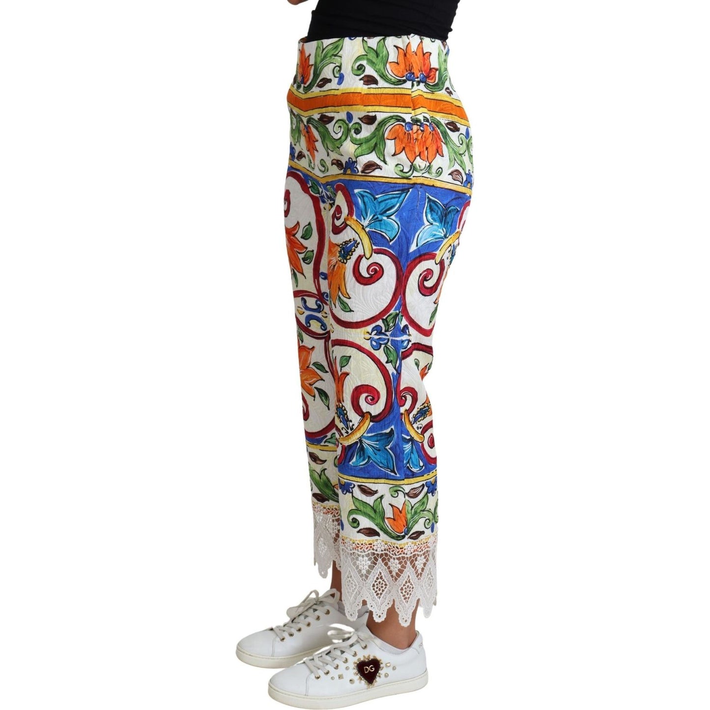 Dolce & Gabbana Majolica High Waist Cropped Trousers Dolce & Gabbana