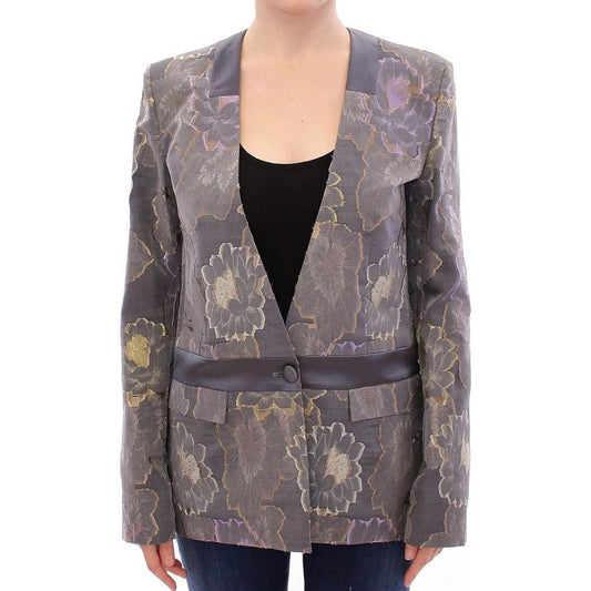 Roberto Fragata Multicolor Silk Floral Cotton Blazer Blazer Jacket