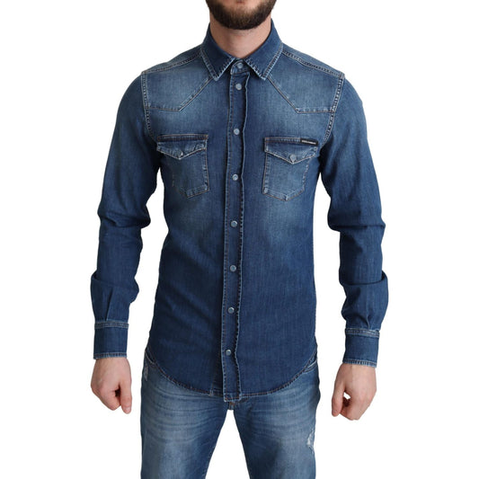 Dolce & Gabbana Elegant Denim Long Sleeve Casual Shirt Dolce & Gabbana