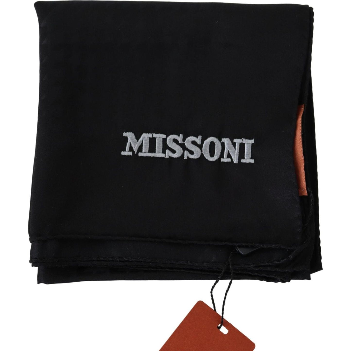 Missoni Elegant Black Wool Scarf with Logo Embroidery Missoni