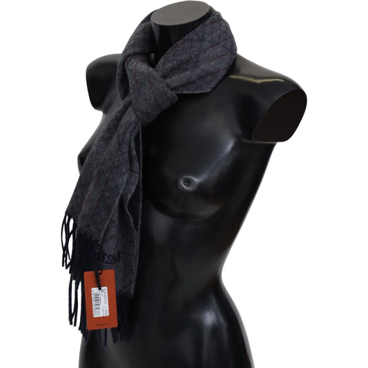 Missoni Elegant Cashmere Patterned Scarf with Logo Embroidery Missoni