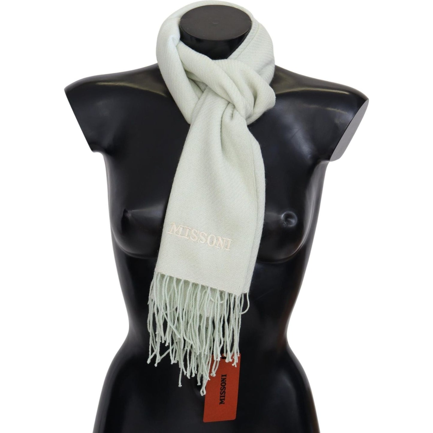 Missoni Elegant White Cashmere Scarf Missoni