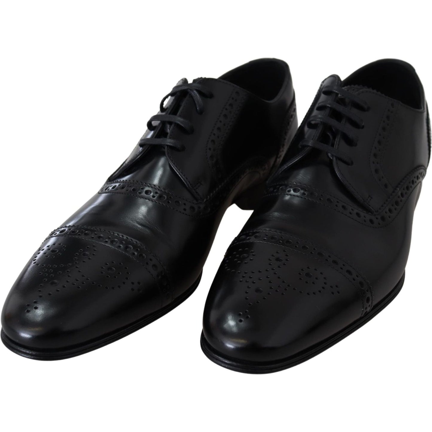 Dolce & Gabbana Elegant Black Leather Formal Derby Shoes Dolce & Gabbana