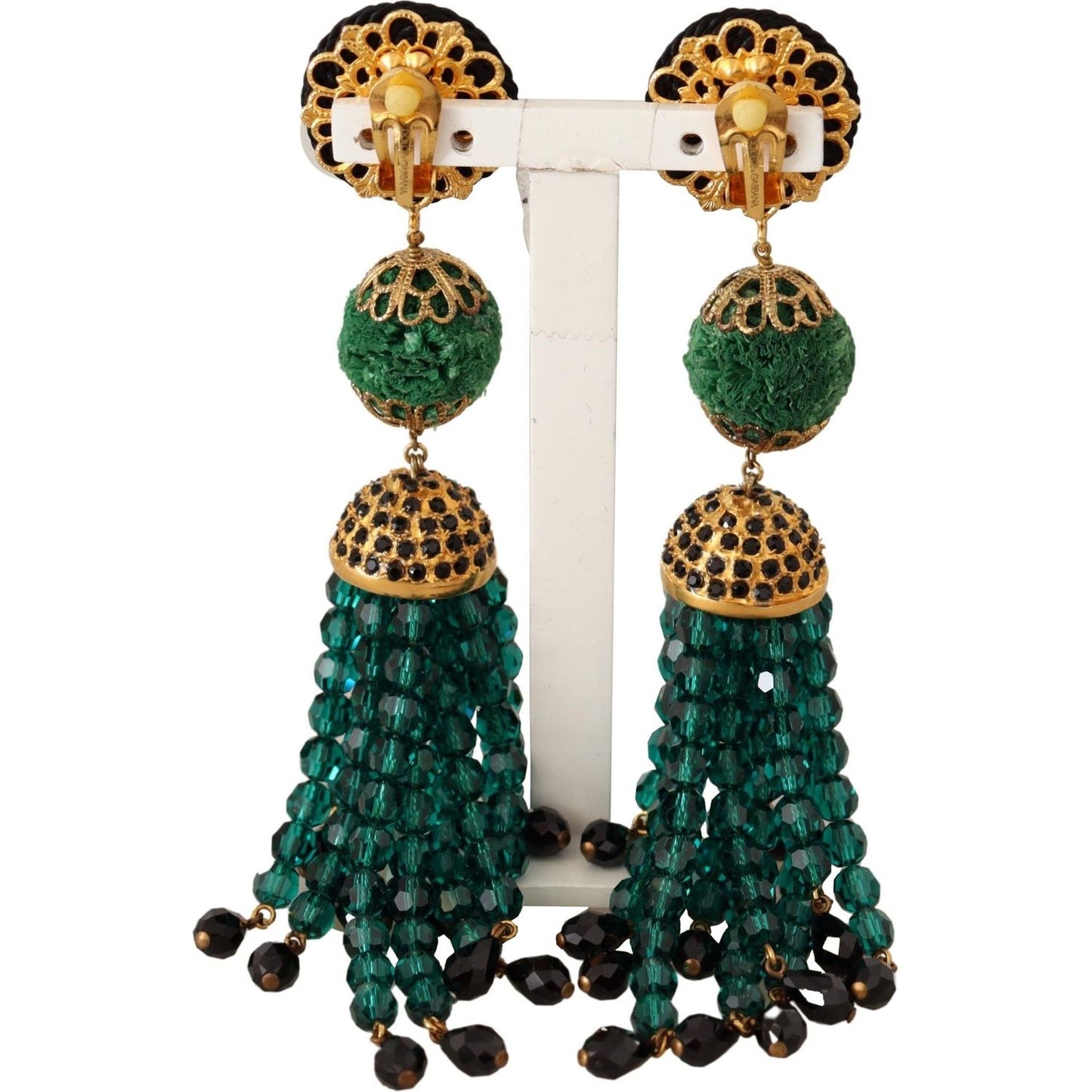 Dolce & Gabbana Elegant Crystal Drop Clip-On Earrings Dolce & Gabbana