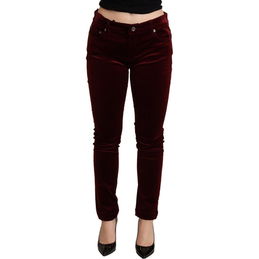 Dolce & Gabbana Exquisite Bordeaux Red Skinny Pants Dolce & Gabbana