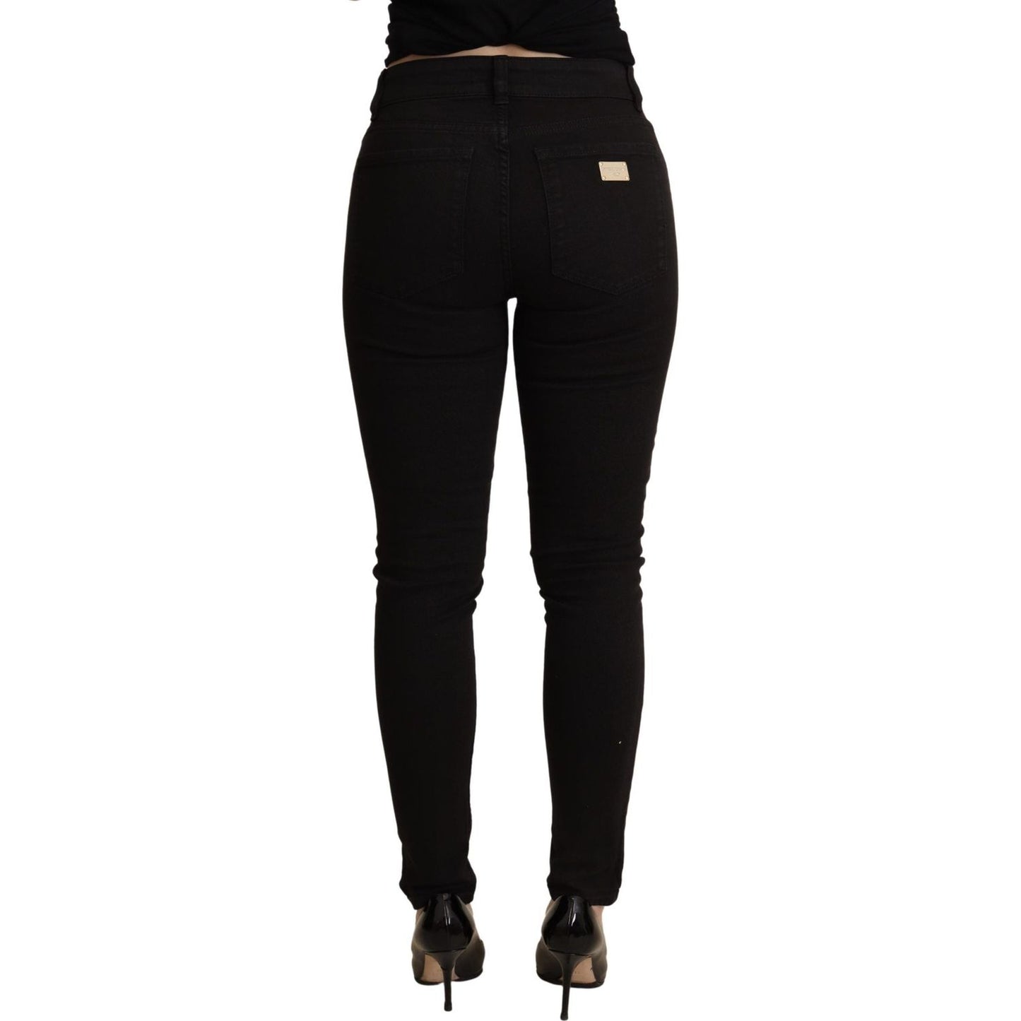 Dolce & Gabbana Elegant Mid-Waist Skinny Black Jeans Dolce & Gabbana