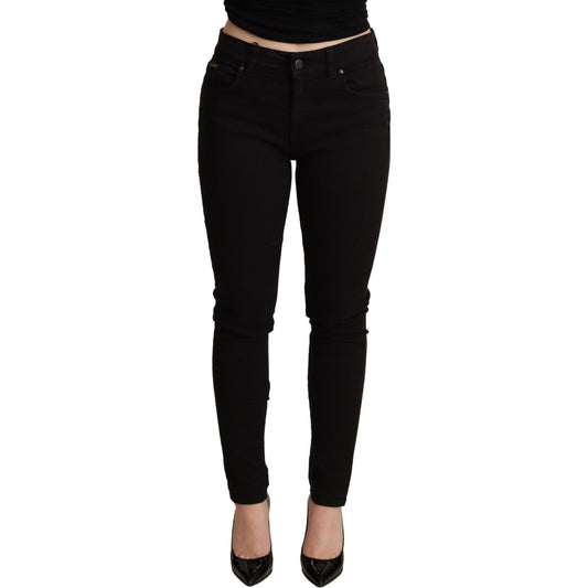 Dolce & Gabbana Elegant Black Mid-Waist Skinny Jeans Dolce & Gabbana