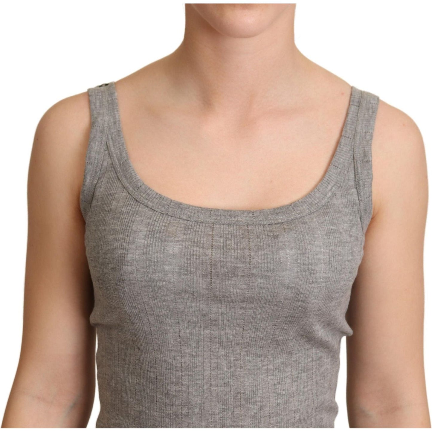 Dolce & Gabbana Elegant Sleeveless Gray Tank Top Dolce & Gabbana