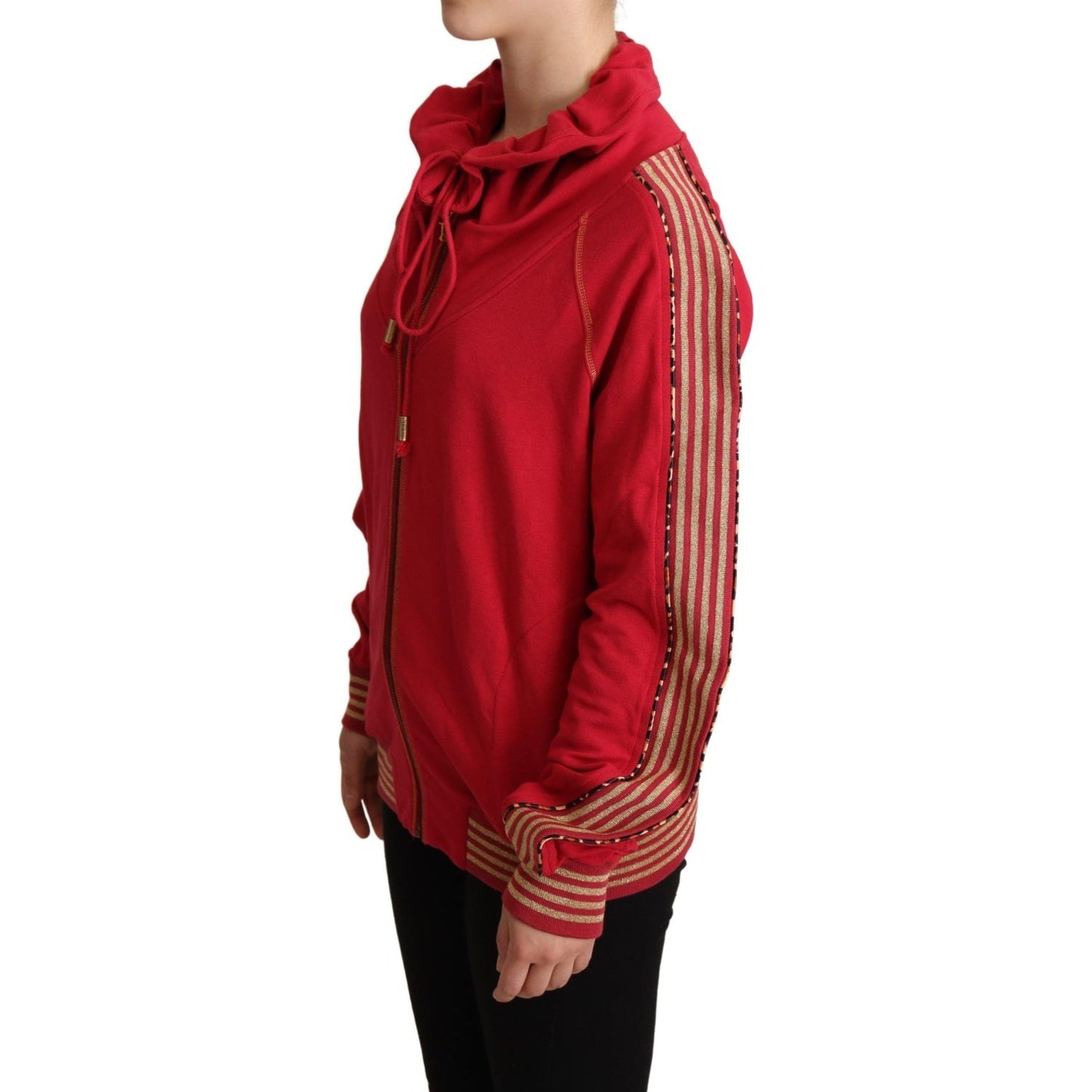 John Galliano Radiant Red Cotton Full Zip Hooded Jacket John Galliano