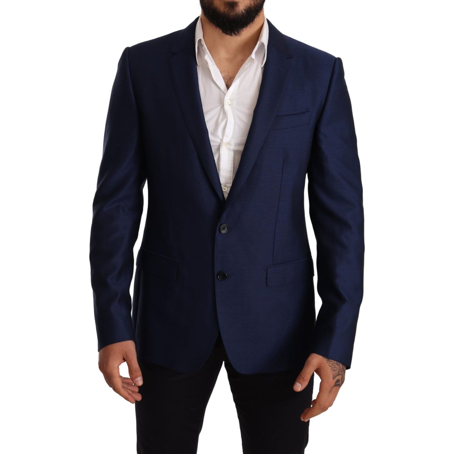 Dolce & Gabbana Elegant Blue Virgin Wool Martini Blazer Dolce & Gabbana