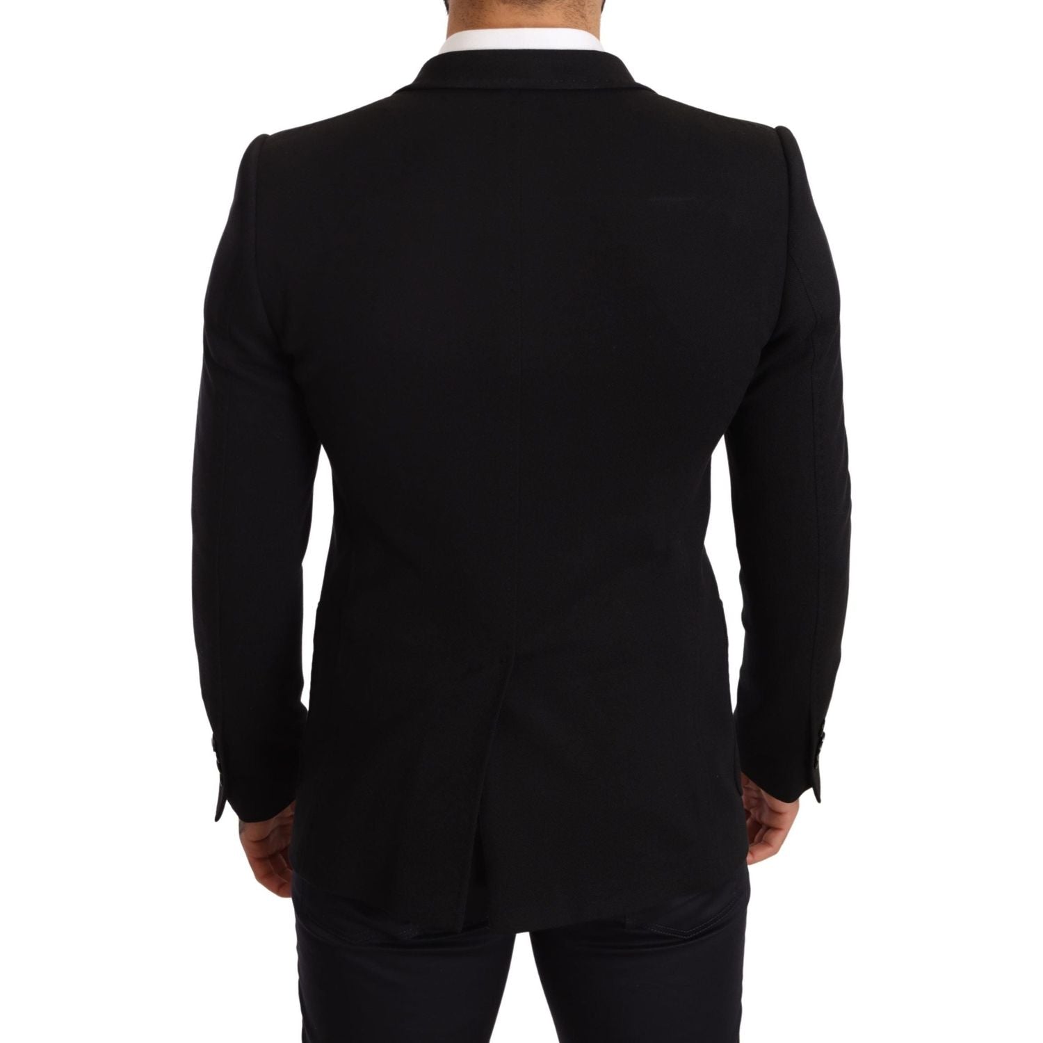 Dolce & Gabbana Black Cotton Slim Fit Coat Jacket  Blazer