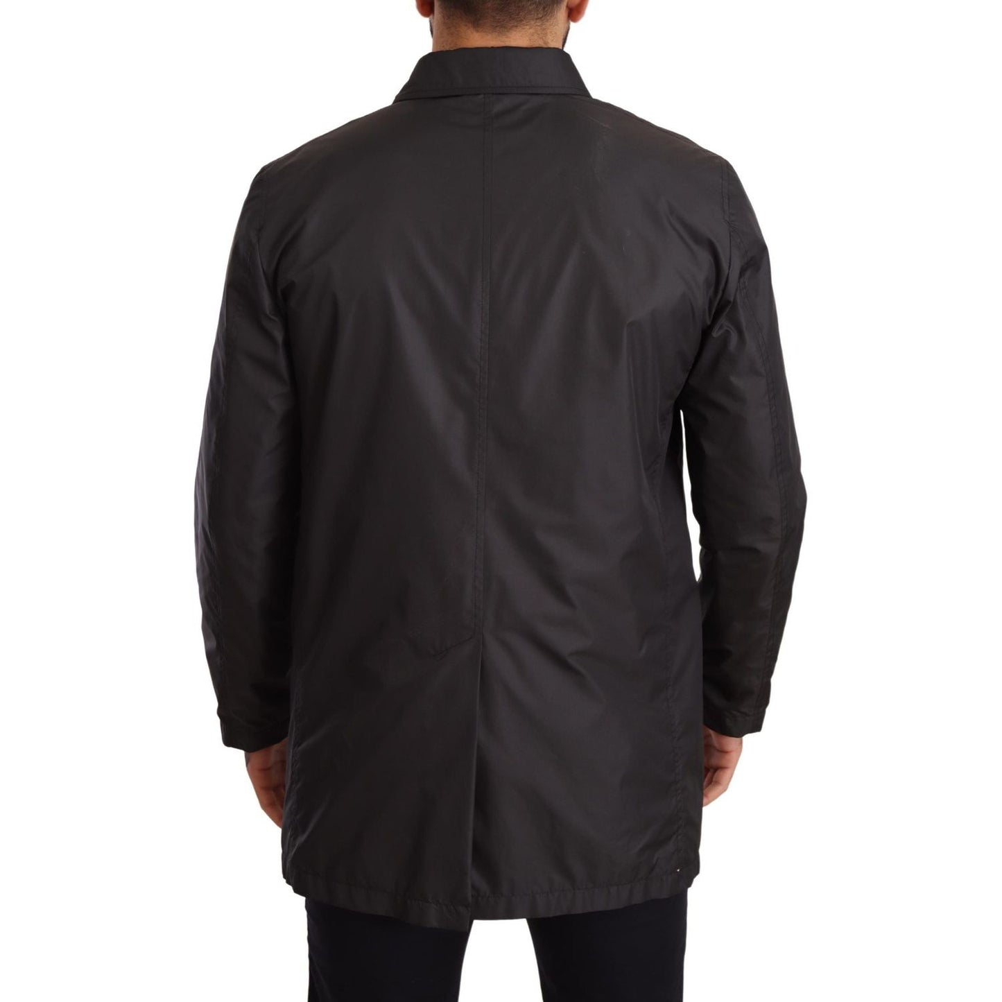 Dolce & Gabbana Elegant Black Trench Coat for Sophisticated Men Dolce & Gabbana