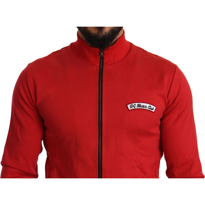 Dolce & Gabbana Red DG Motor Club Zipper Stretch Sweater