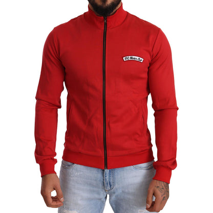 Dolce & Gabbana Red DG Motor Club Zipper Stretch Sweater