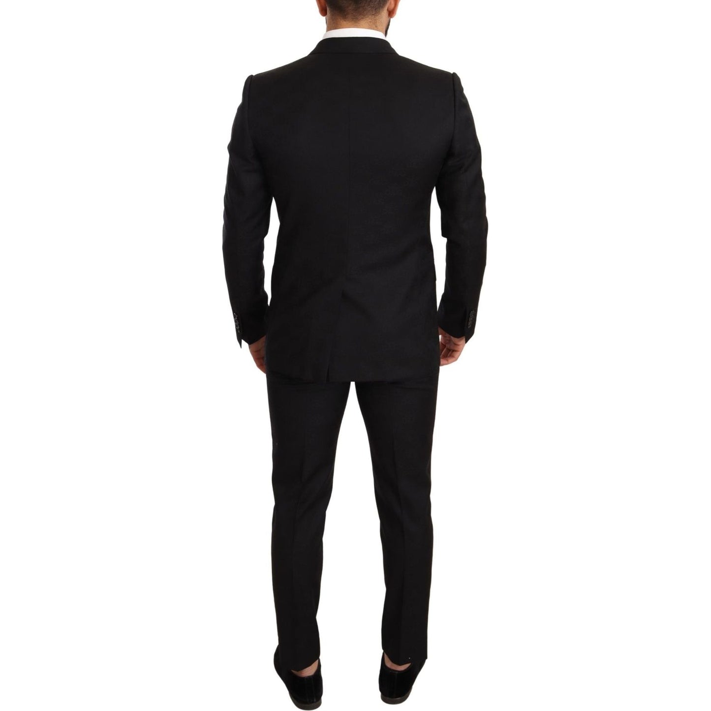 Dolce & Gabbana Elegant Martini Black Wool Suit Dolce & Gabbana