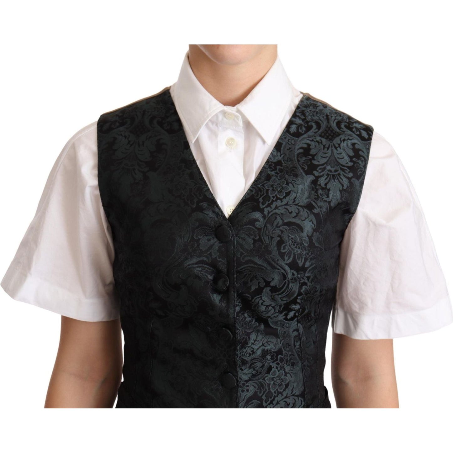 Dolce & Gabbana Enchanting Jacquard Floral Waistcoat Vest Jacket Dolce & Gabbana