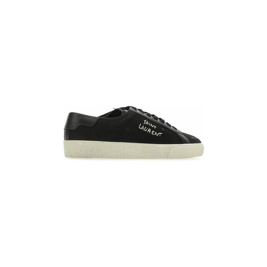 Saint Laurent Sleek Black Canvas & Leather Low-Top Sneakers MAN SNEAKERS Saint Laurent