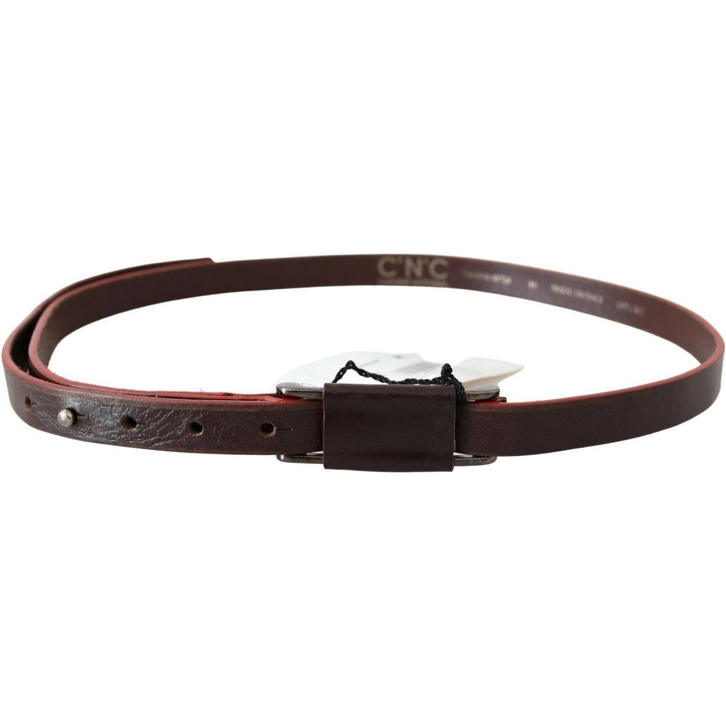 Costume National Elegant Brown Leather Fashion Belt WOMAN BELTS Costume National