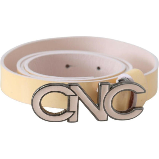 Costume National Chic Beige Logo Leather Belt WOMAN BELTS Costume National