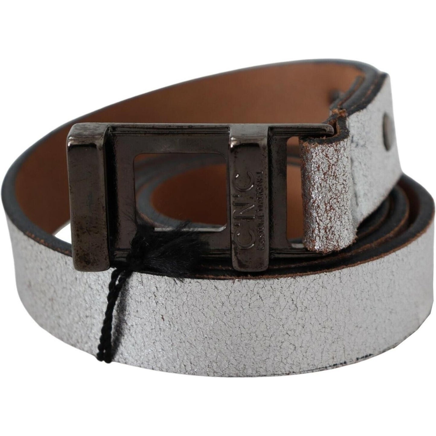 Costume National Elegant Silver Leather Fashion Belt Costume National