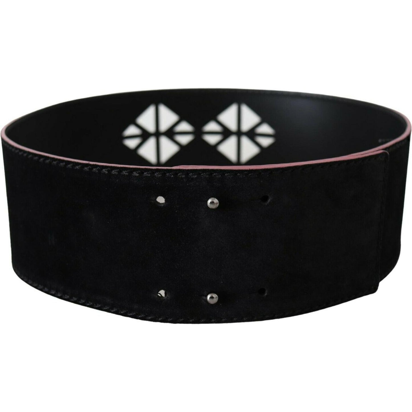 Costume National Elegant Wide Leather Fashion Belt with Metal Accents Costume National