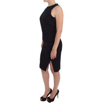 DAIZY SHELY Black Sheath Party Evening Knee Length Dress