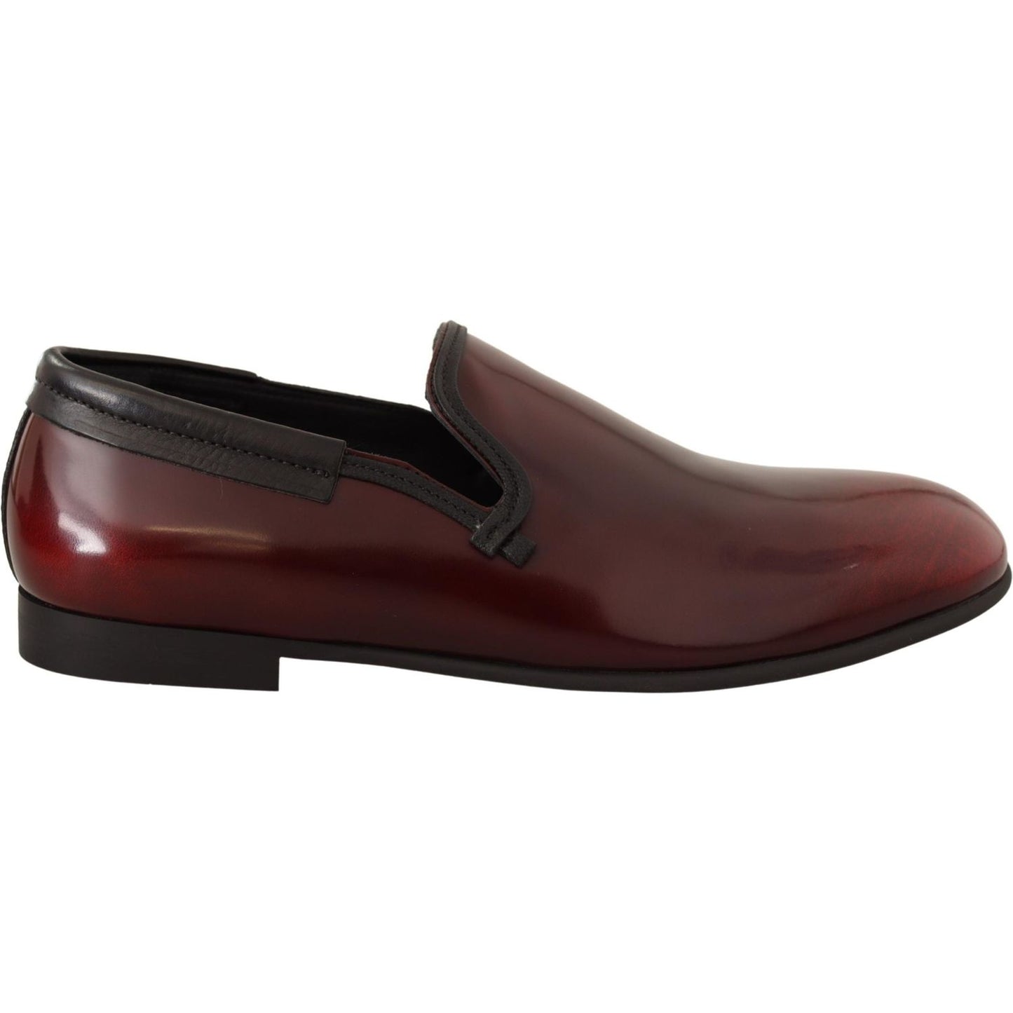 Dolce & Gabbana Elegant Bordeaux Leather Loafers Dolce & Gabbana