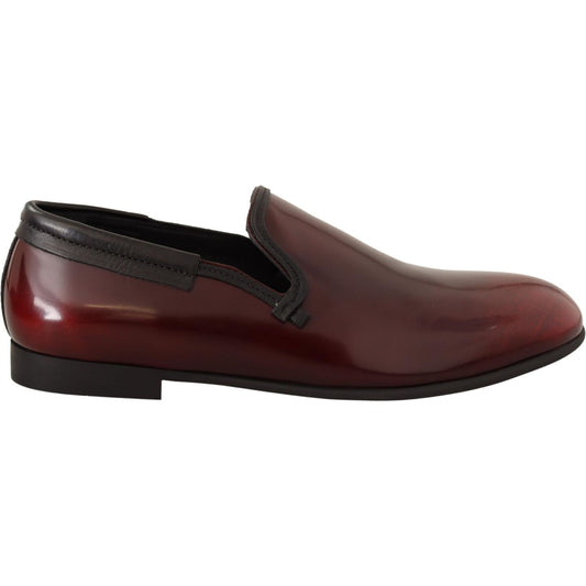 Elegant Bordeaux Leather Loafers