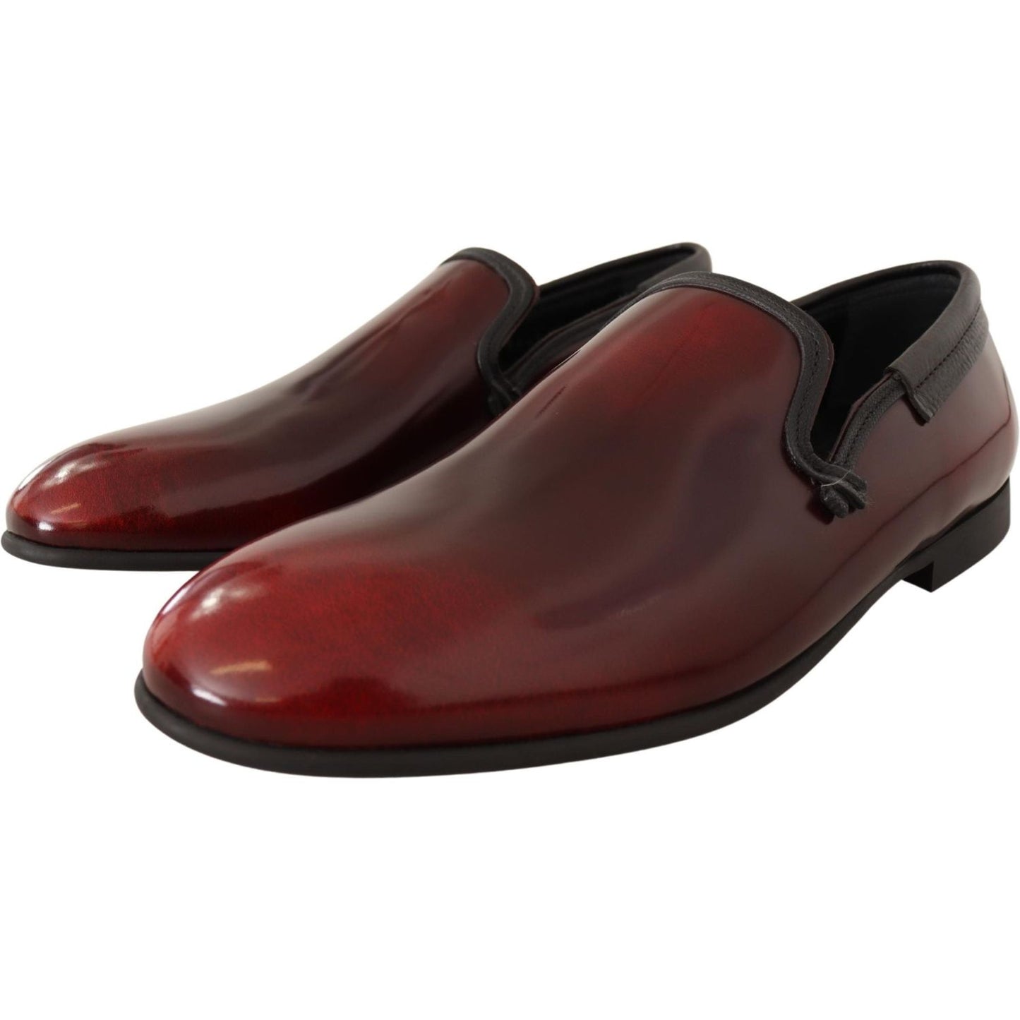 Dolce & Gabbana Elegant Bordeaux Leather Loafers Dolce & Gabbana