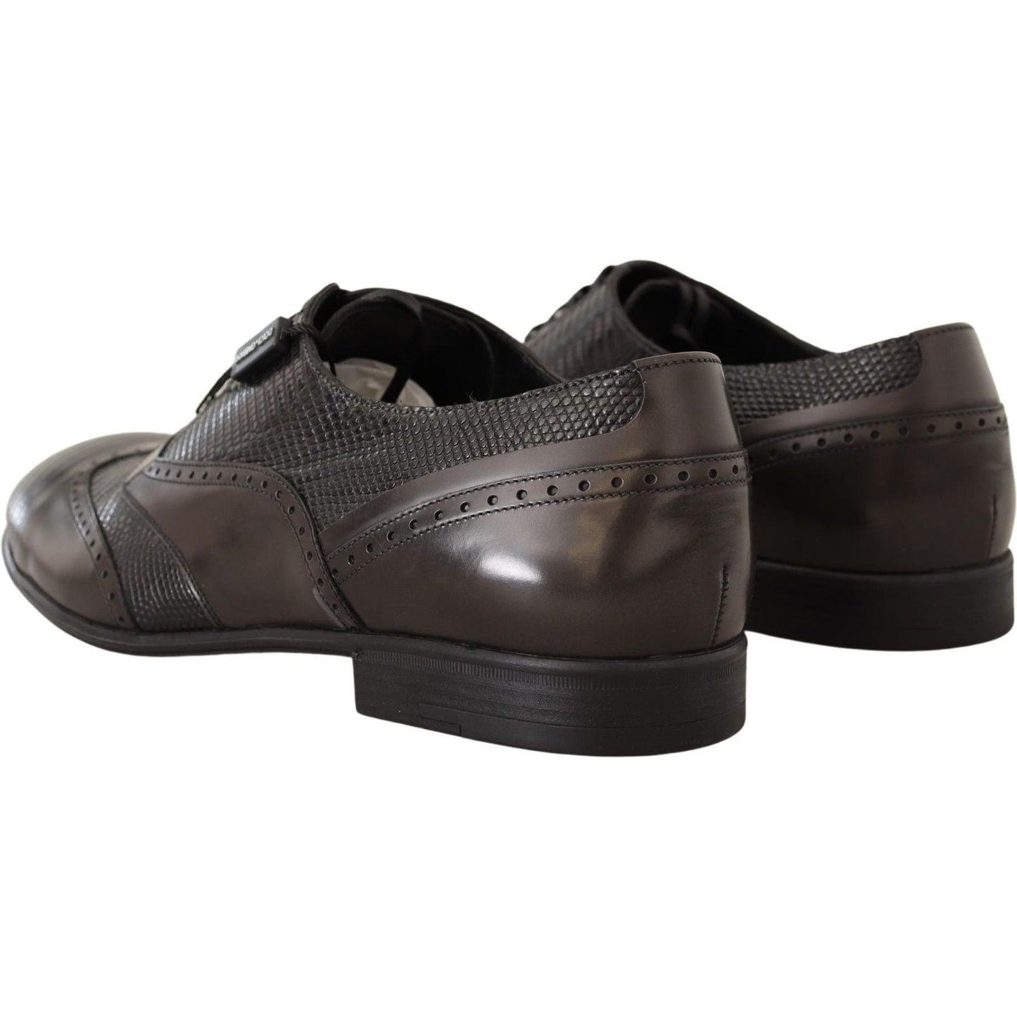 Dolce & Gabbana Elegant Brown Lizard Leather Oxford Shoes Dress Shoes Dolce & Gabbana