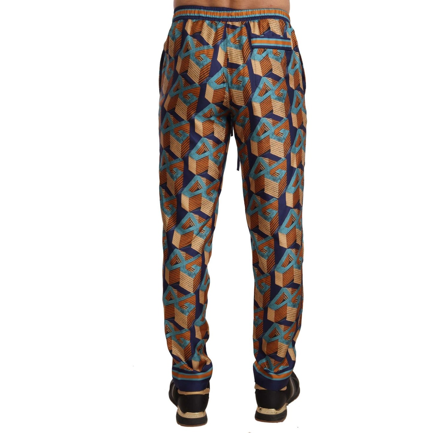 Dolce & Gabbana Elegant Silk Jogger Pants with Vibrant Print Jeans & Pants Dolce & Gabbana