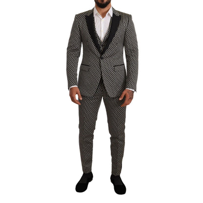 Dolce & Gabbana Black White Check 3 Piece Set MARTINI Suit