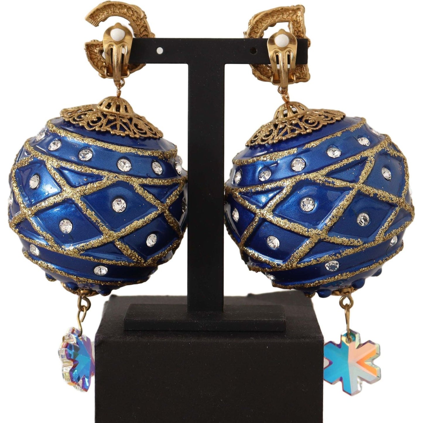 Dolce & Gabbana Dazzling Festive Crystal Clip-On Earrings WOMAN EARRING Dolce & Gabbana