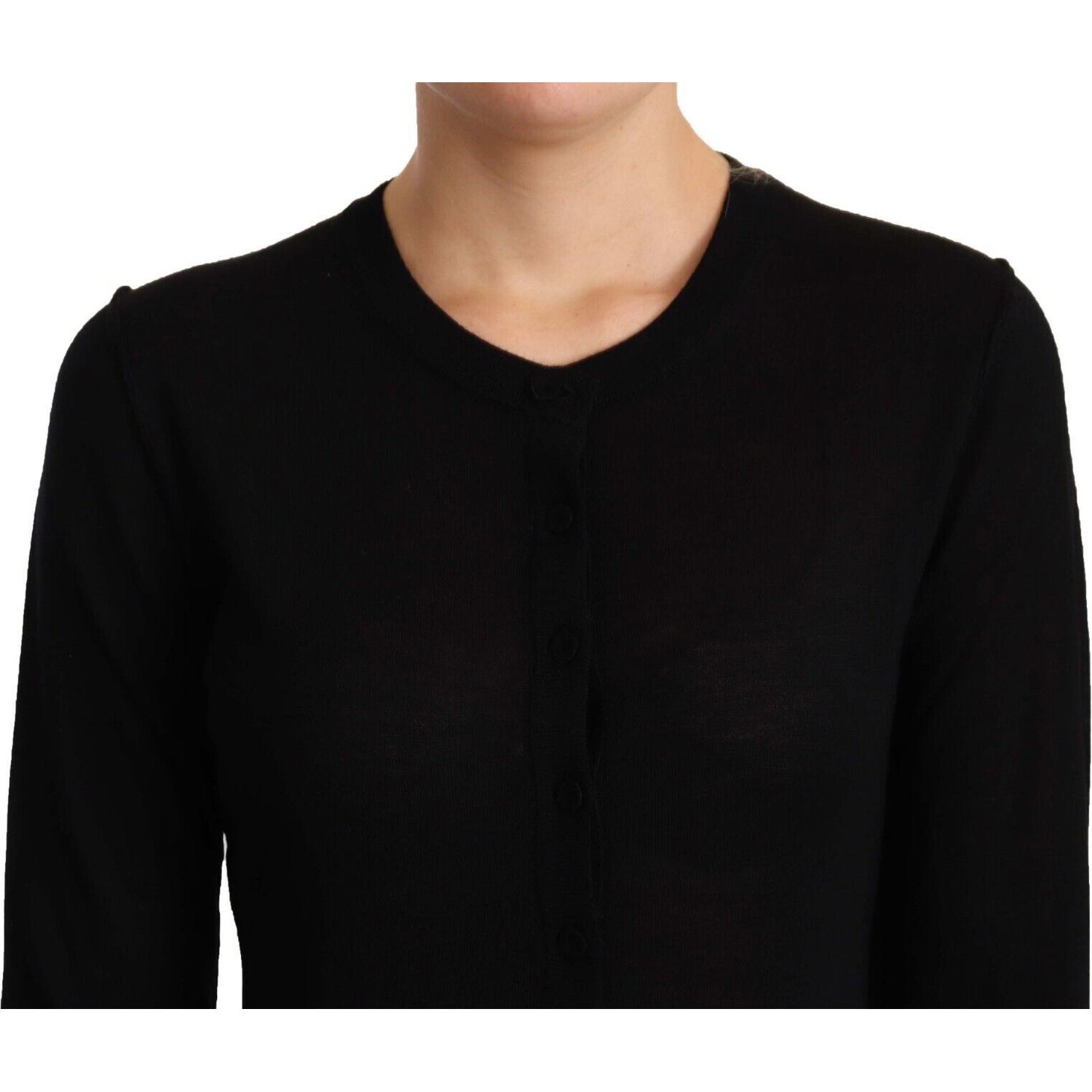 Dolce & Gabbana Black Crewneck Pullover STAFF Sweater Wool