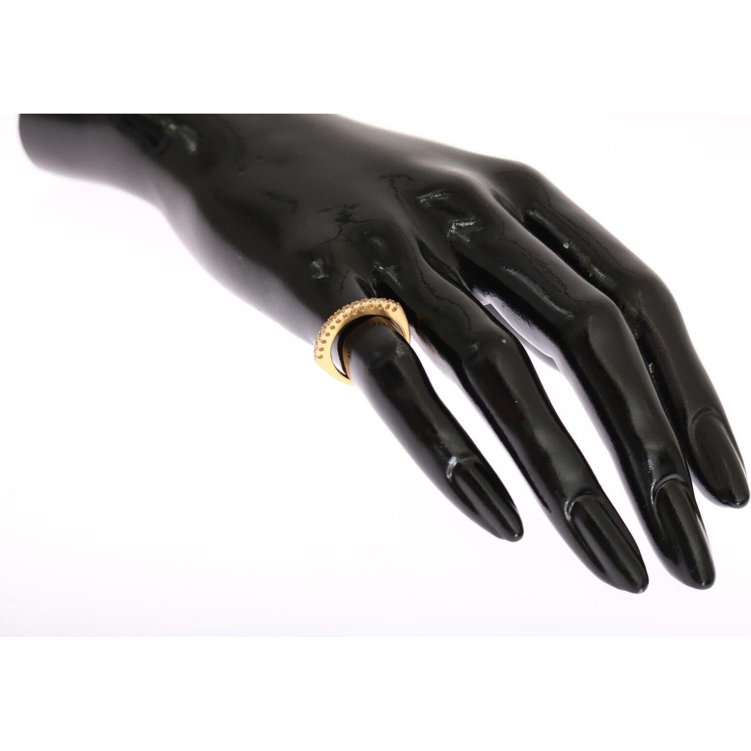 خاتم نيالايا مطلي بالذهب ومرصع بكريستال الزركونيوم اللامع