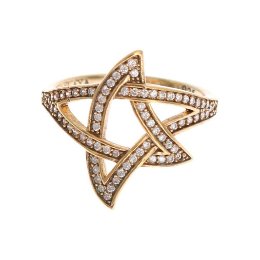 Nialaya Elegant Gold CZ Crystal Embellished Ring Ring Nialaya