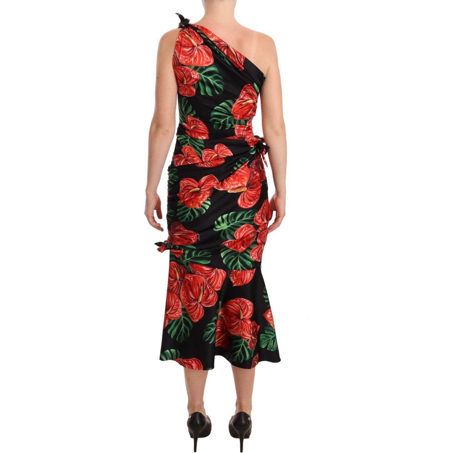 Dolce & Gabbana Elegant Floral Silk Draped Dress WOMAN DRESSES Dolce & Gabbana