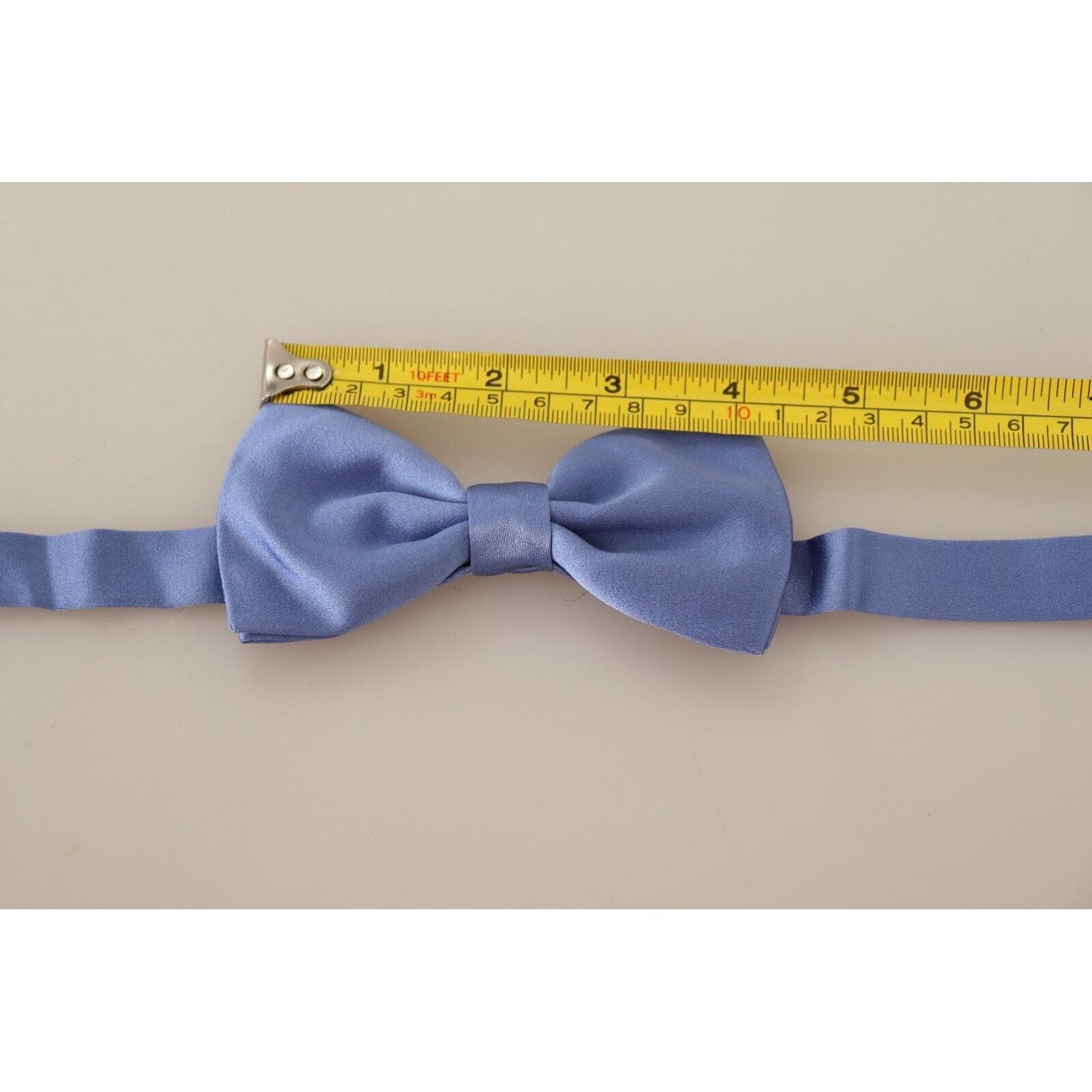 Dolce & Gabbana Purple 100% Silk Adjustable Neck Papillon Bow Tie