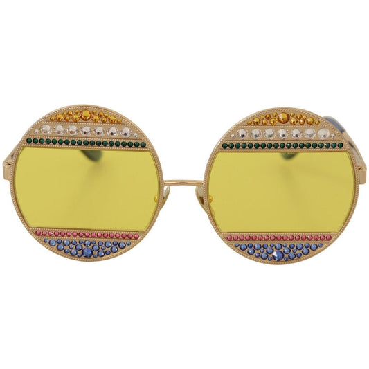 Crystal Embellished Oval Sunglasses