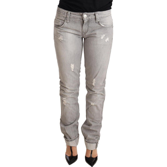 Acht Chic Slim Fit Tattered Gray Wash Jeans Jeans & Pants Acht