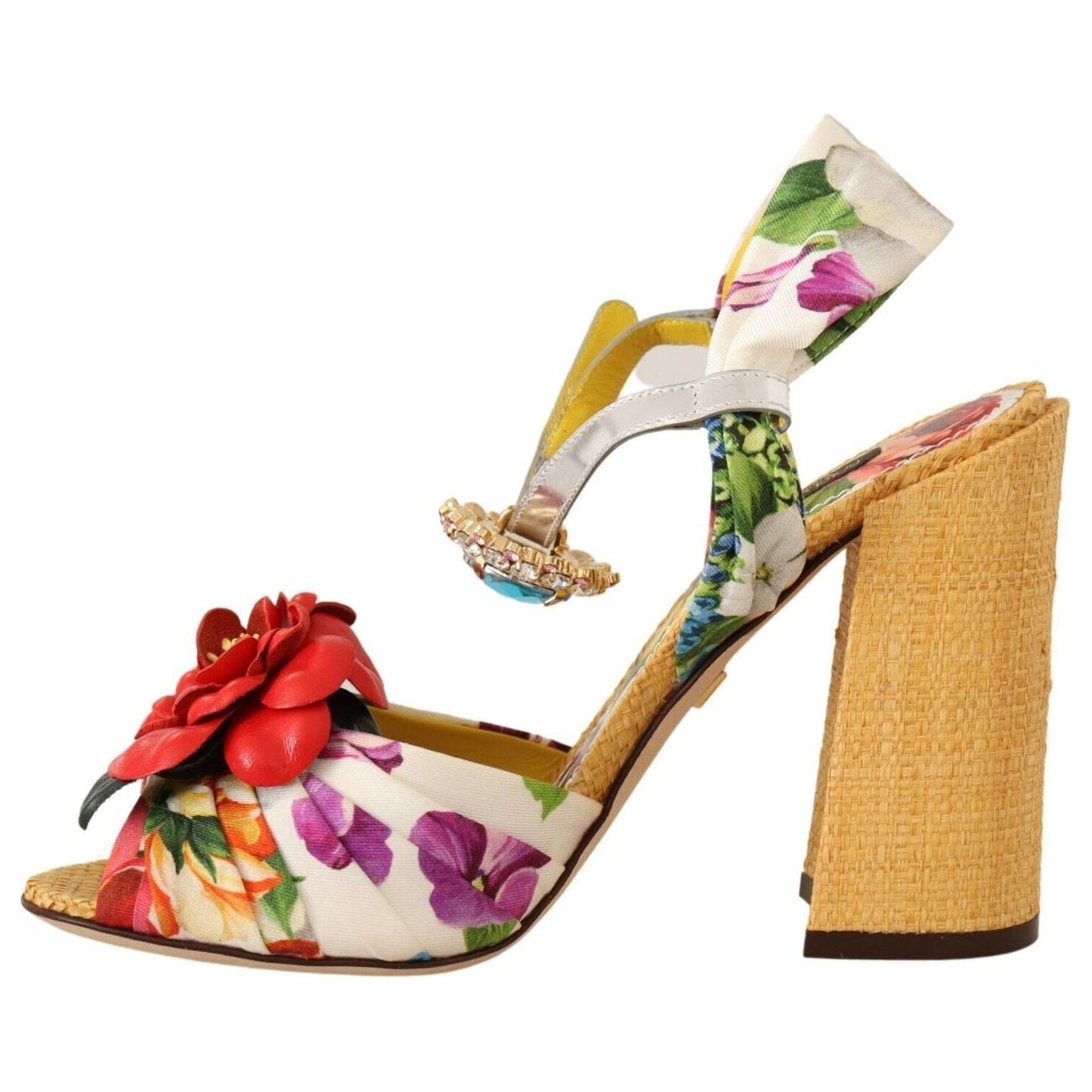 Dolce & Gabbana Multicolor Crystal Embellished Heel Sandals HIGH HEEL SANDALS Dolce & Gabbana